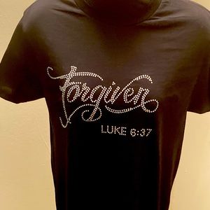Black Rhinestone forgiven T-shirt